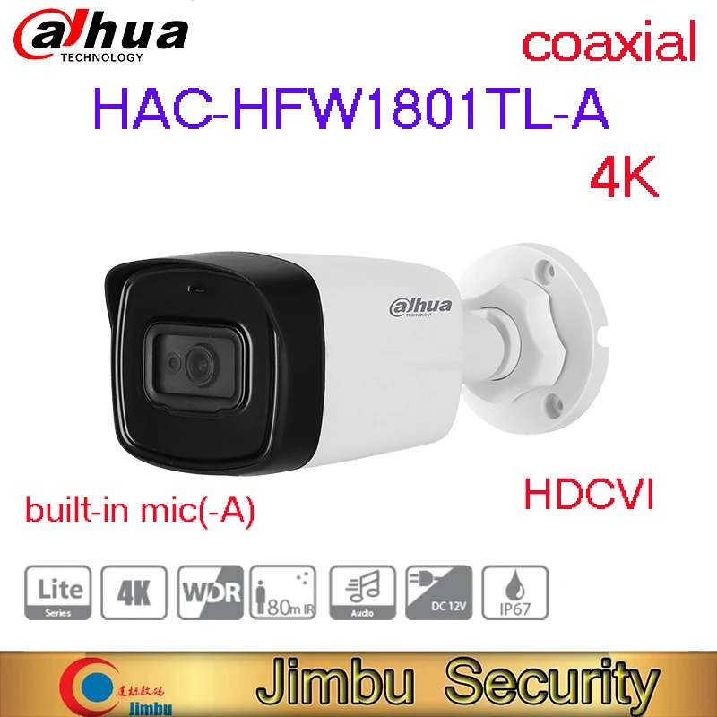 Dahua 4K HDCVI IR Bullet Camera HAC-HFW1801TL-A Built-in mic (-A) CCTV Camera Security System kit 8MP Coaxial Camera Outdoor
Dahua 4K HDCVI IR Bullet Camera HAC-HFW1801TL-A Built-in mic (-A) CCTV Camera Security System kit 8MP Coaxial Camera Outdoor
