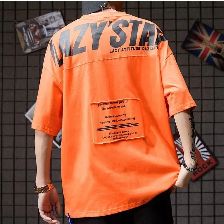 2022 NEWEuropean and American Street Hip Hop Wind Loose Five-point Sleeve T-shirt Net Red Letter Short-sleeved Bat Shirt
2022 NEWEuropean and American Street Hip Hop Wind Loose Five-point Sleeve T-shirt Net Red Letter Short-sleeved Bat Shirt