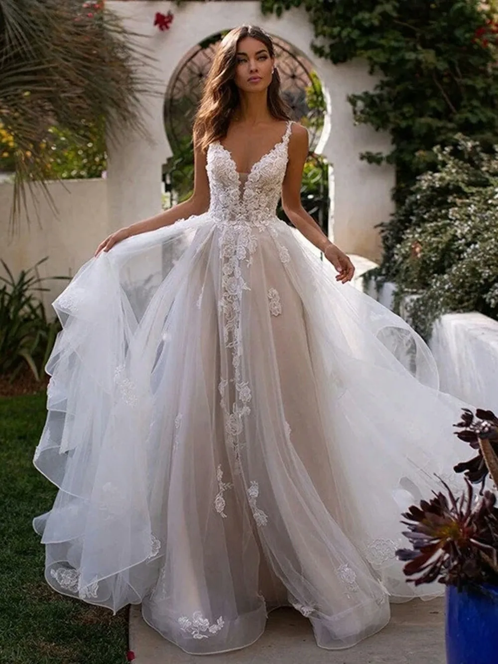 Bohemian Bride Wedding Dress A-line 3D Flower Formal Party Birthday Dress Italian Noodle Strap Evening Dress Princess Floor Swee
Bohemian Bride Wedding Dress A-line 3D Flower Formal Party Birthday Dress Italian Noodle Strap Evening Dress Princess Floor Swee