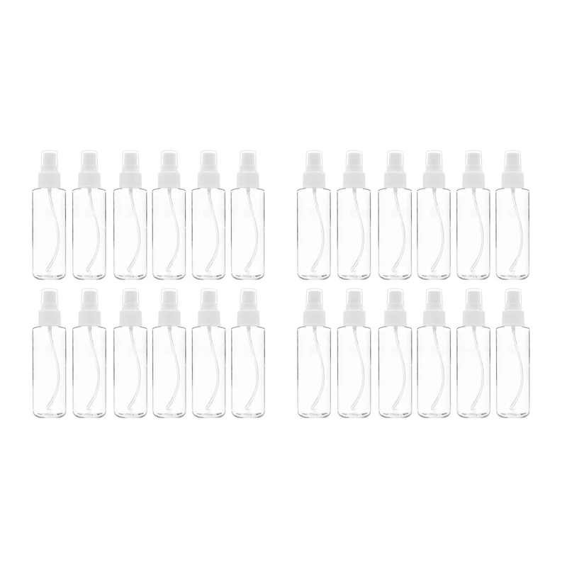 24 Pack Fine Mist Clear Spray Bottles 120 Ml (4 Oz) With Pump Spray Cap 
24 Pack Fine Mist Clear Spray Bottles 120 Ml (4 Oz) With Pump Spray Cap