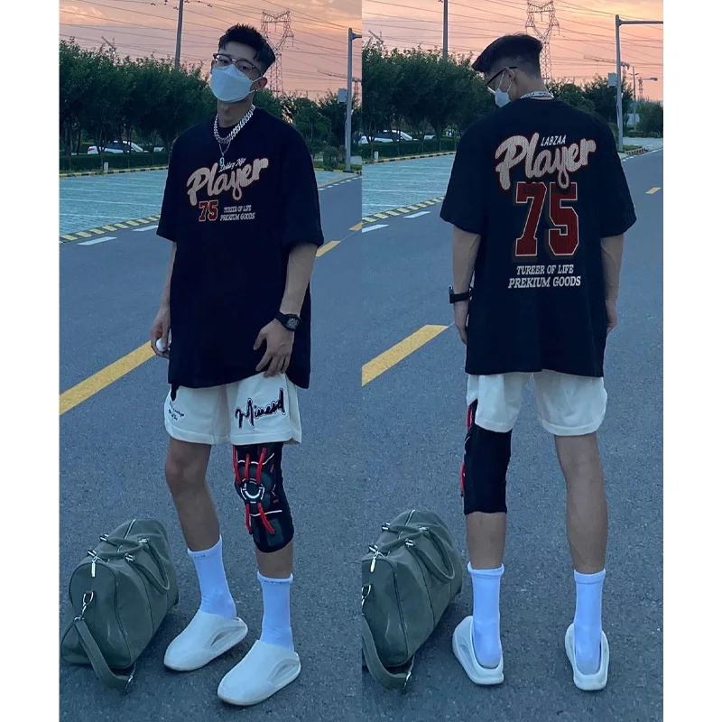Tide brand wild letter printing cotton short sleeved male hiphop hip-hop street loose couple T shirt top oversized t shirt y2k
Tide brand wild letter printing cotton short sleeved male hiphop hip-hop street loose couple T shirt top oversized t shirt y2k
