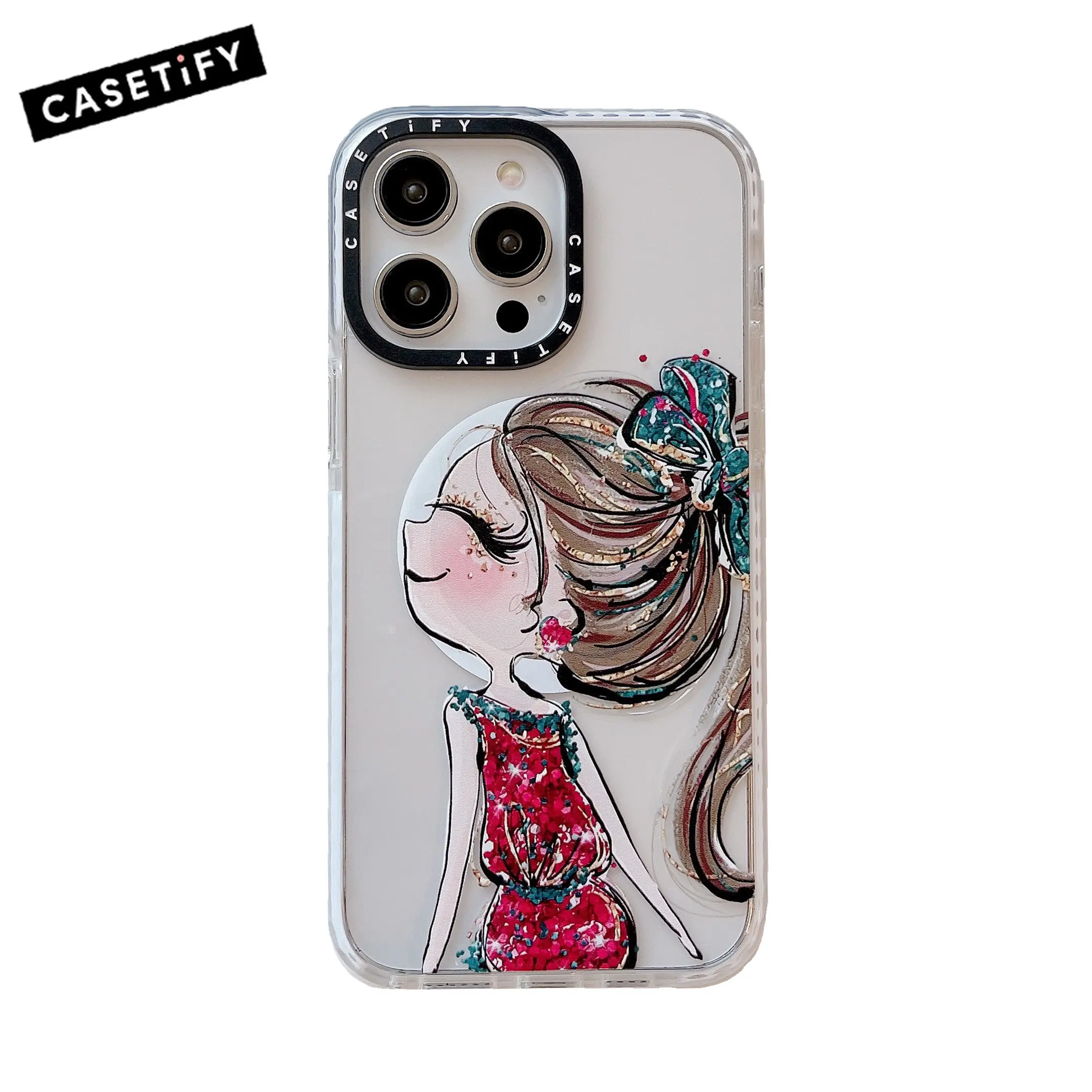 

CASETIFY Side Face Girl Magnetic Magsafe Wireless Charging Cases for IPhone 11 12 12PM 13Pro 14 Case Shockproof Hard Cover D0322