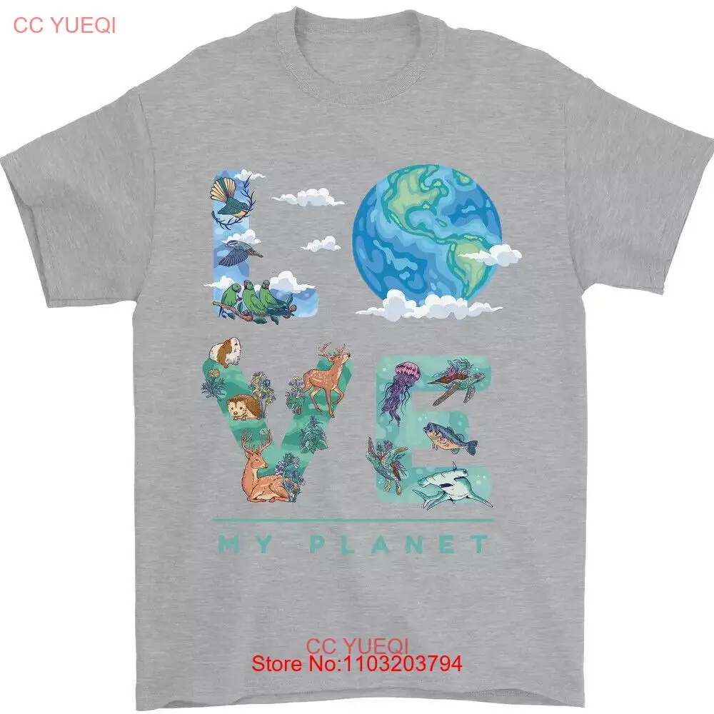 Футболка в стиле унисекс с надписью Love My Planet Climate Change Environment размеры от S до 5XL
