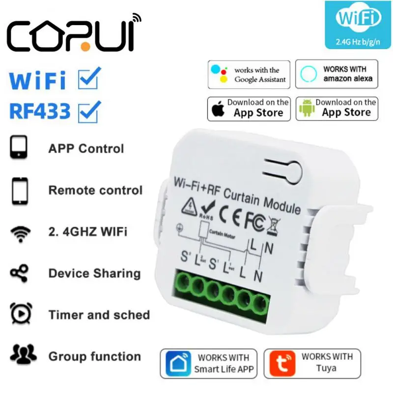 Tuya Smart Life Wifi RF433 Blind Curtain Switch With Remote Control For Electric Roller Support Google Home Alexa Smart Home
Tuya Smart Life Wifi RF433 Blind Curtain Switch With Remote Control For Electric Roller Support Google Home Alexa Smart Home