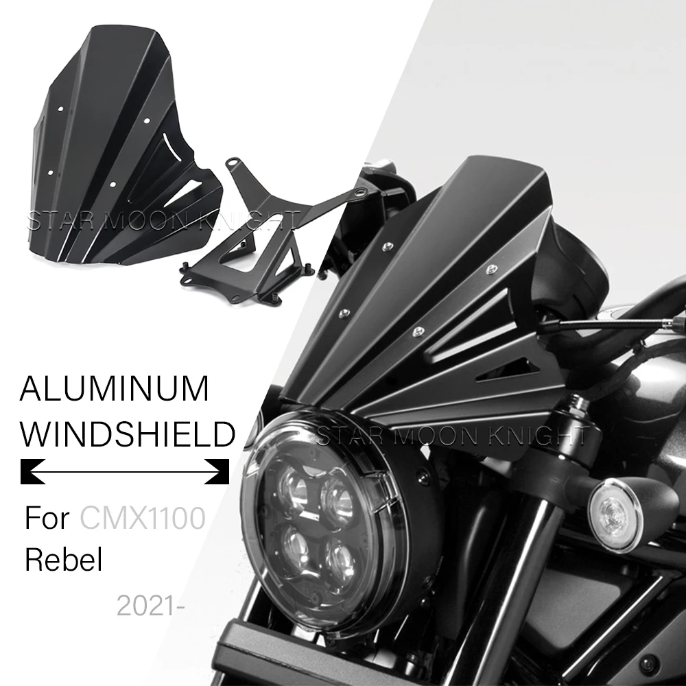 Motorcycle Windshield FOR Honda CMX 1100 REBEL CMX1100 2021 2022- CNC Aluminum Windshield Deflector Deflector Parts Fairing
Motorcycle Windshield FOR Honda CMX 1100 REBEL CMX1100 2021 2022- CNC Aluminum Windshield Deflector Deflector Parts Fairing