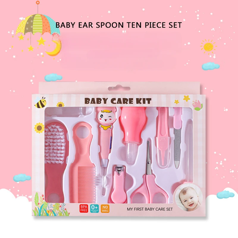 Mother and baby supplies baby care gift set children nail clippers baby ear scooper care 10 pieces set
Mother and baby supplies baby care gift set children nail clippers baby ear scooper care 10 pieces set