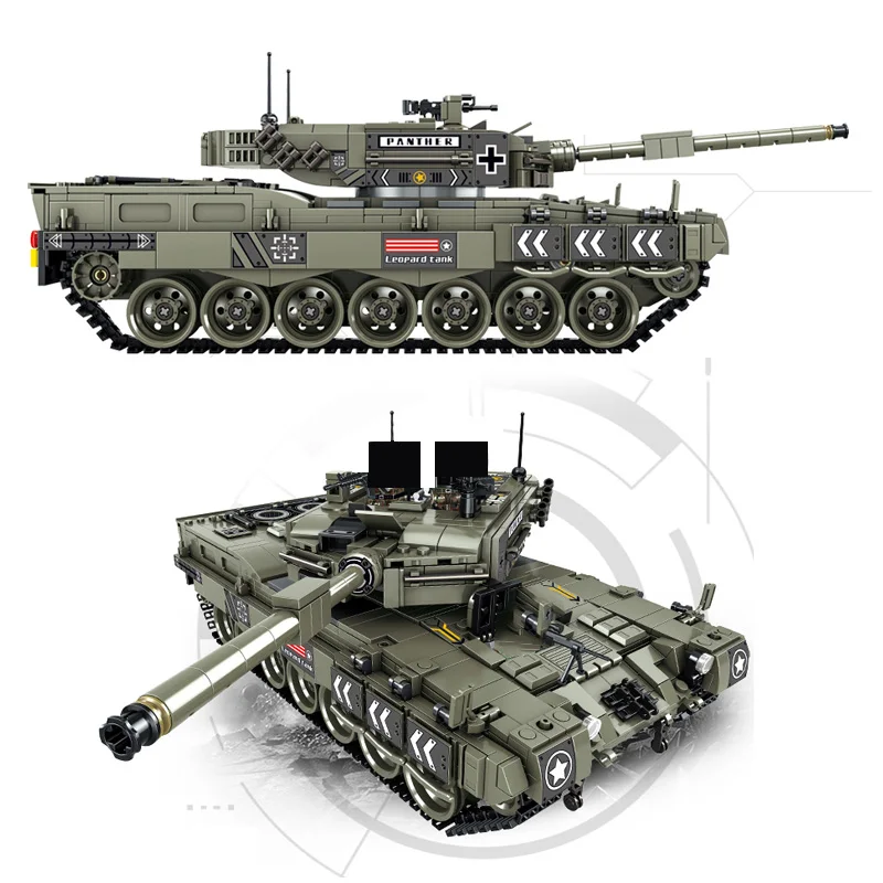 Military German Leopard 2 WW2 Main Battle Tank Model Kit Building Blocks Sets Soldier Army Weapon Bricks Toys For Kids Boys Gift
Military German Leopard 2 WW2 Main Battle Tank Model Kit Building Blocks Sets Soldier Army Weapon Bricks Toys For Kids Boys Gift