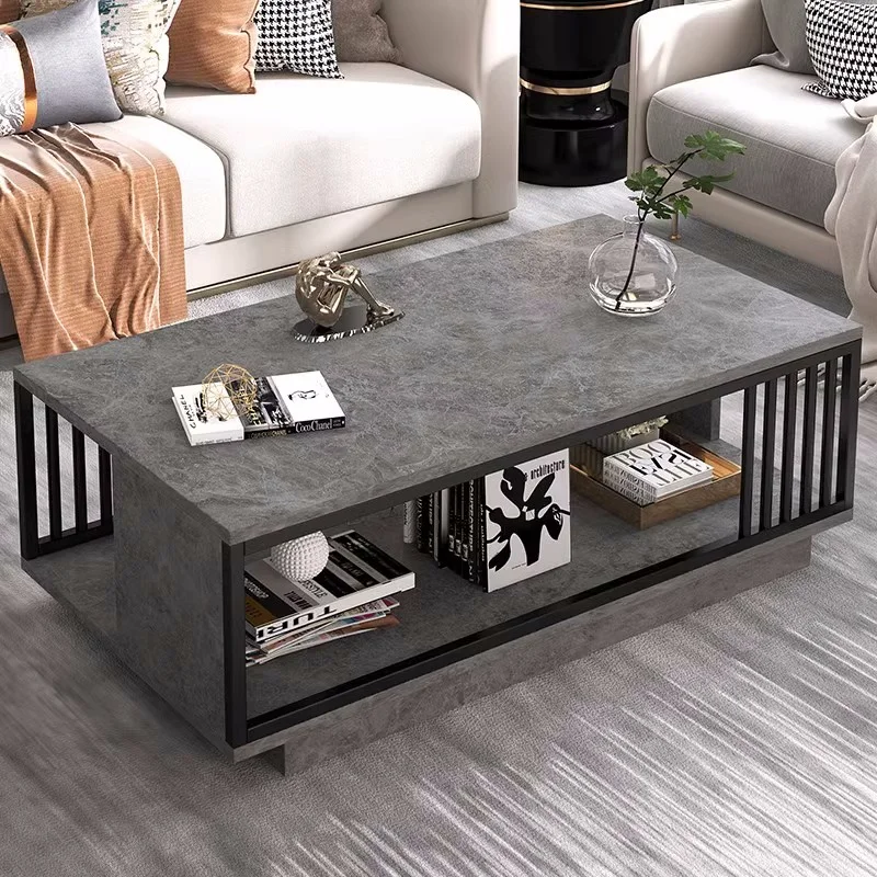 

Storage Organizer Modern Coffee Tables Living Room Clear Center Standing Side Table Rectangle Entryway Table Basse Furniture