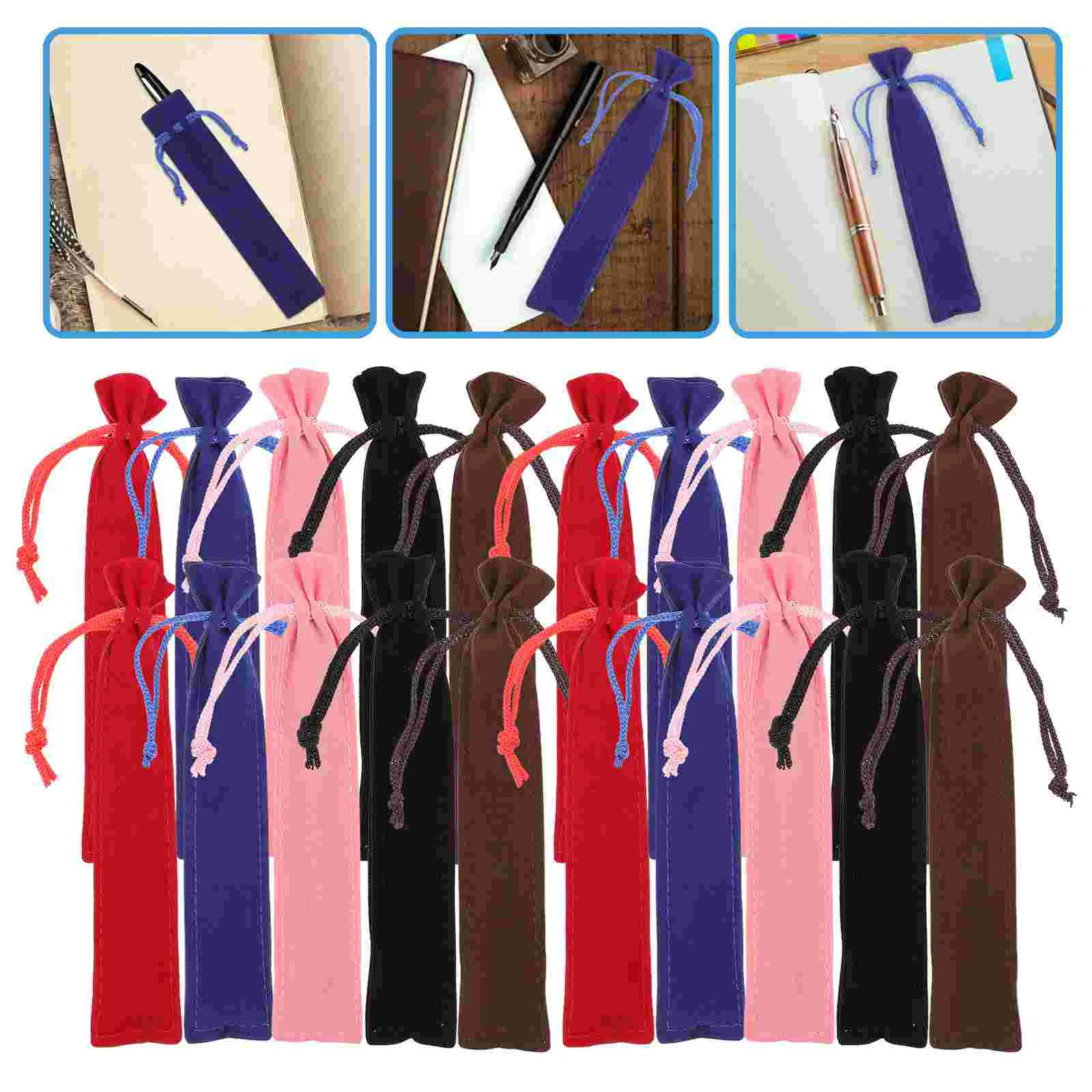 20pcs Pen Case Holder Flannel Pens Pouch Pen Protective Drawstring Sleeve Stationery Storage Bag Student Gift for Home Office
20pcs Pen Case Holder Flannel Pens Pouch Pen Protective Drawstring Sleeve Stationery Storage Bag Student Gift for Home Office