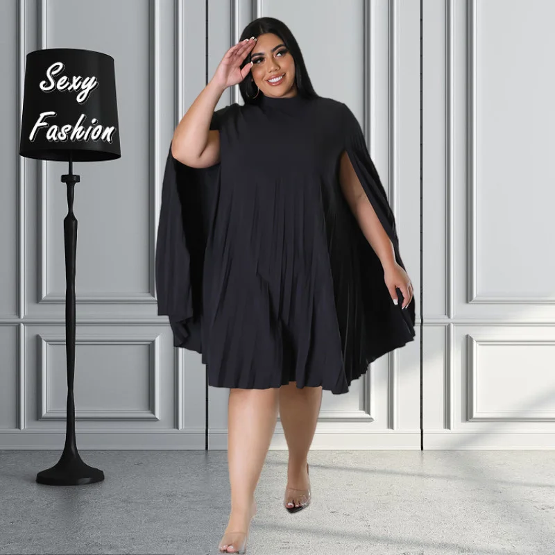 L-4XL Plus Size Dresses for Women Clothing Winter Fall Fashion Loose Long Horn Sleeve Loose Sexy Pleated Mini Dress Dropshipping
L-4XL Plus Size Dresses for Women Clothing Winter Fall Fashion Loose Long Horn Sleeve Loose Sexy Pleated Mini Dress Dropshipping