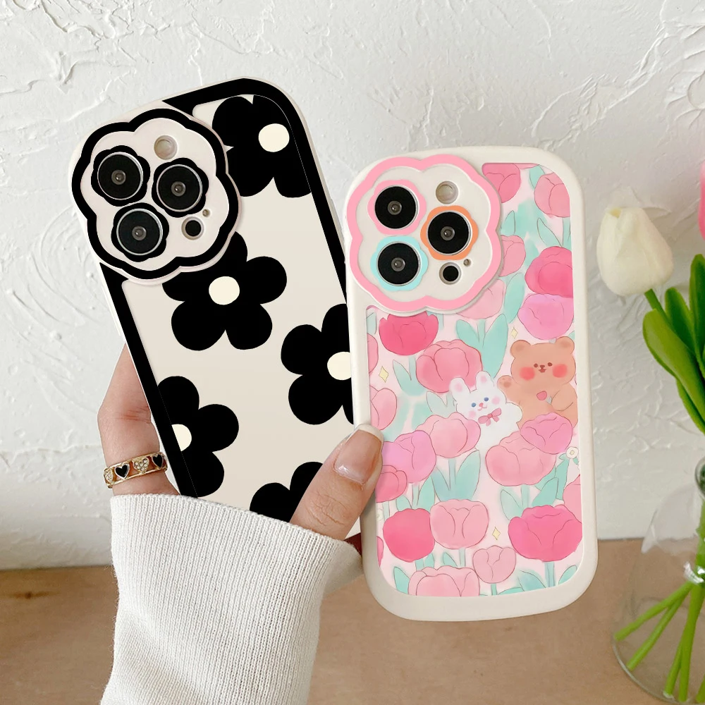 Чехол для телефона с цветами iPhone 11 чехол 14 Pro Max 13 12 Plus Xs X Xr мягкий матовый