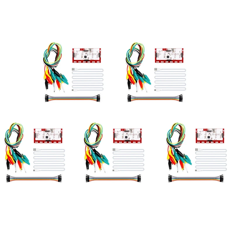 Комплект MK Set Deluxe из 5X шт. с USB-кабелем, зажимы типа «крокодил» Dupond для Makey
Комплект MK Set Deluxe из 5X шт. с USB-кабелем, зажимы типа «крокодил» Dupond для Makey