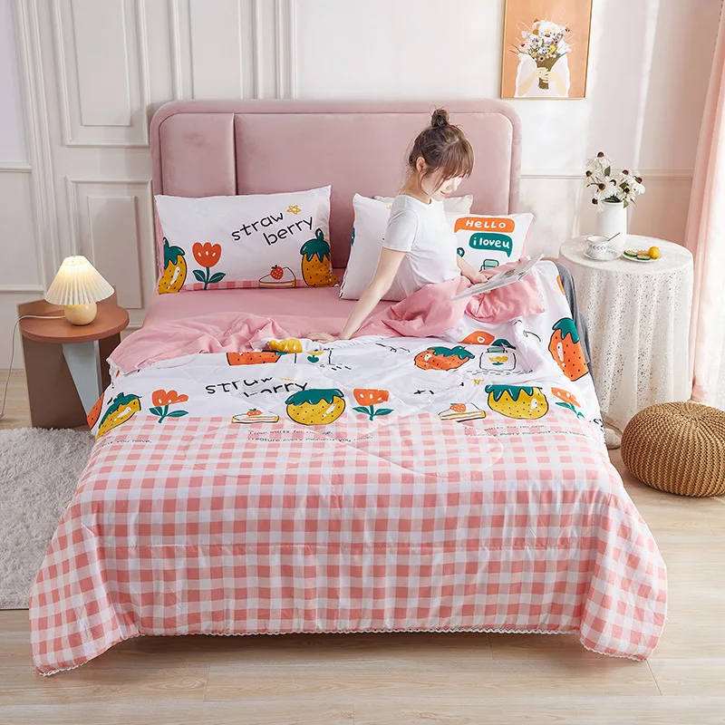 Summer Washed Cotton Quilt Colorful Print Air-conditioning Comforter Soft Breathable Blanket Bedspread Bed Cover 200*230cm
Summer Washed Cotton Quilt Colorful Print Air-conditioning Comforter Soft Breathable Blanket Bedspread Bed Cover 200*230cm