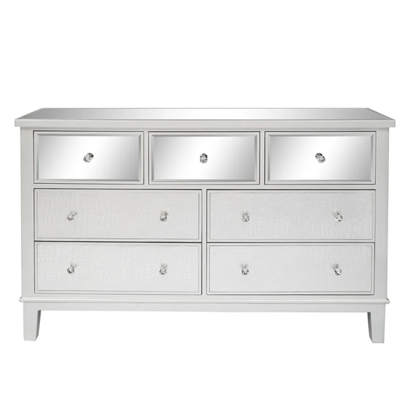 Mirrored Glass TV Stand with 7 Drawers Silver
Mirrored Glass TV Stand with 7 Drawers Silver