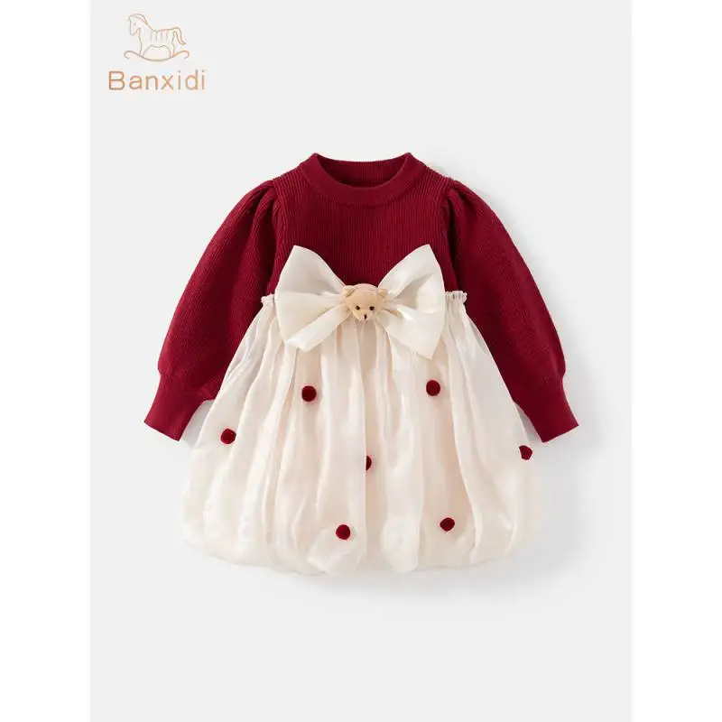 Girls' Autumn and Winter Long Sleeved Dress 2023 Knitting Baby Dress Fashion Bowknot Little Girl Princess Dresses
Girls' Autumn and Winter Long Sleeved Dress 2023 Knitting Baby Dress Fashion Bowknot Little Girl Princess Dresses