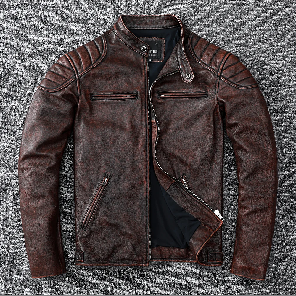 Free Shipping 2021 New Vintage Style Mens Cowhide Clothes Biker Genuine Leather Jacket Fashion Brown Leather slim coat men
Free Shipping 2021 New Vintage Style Mens Cowhide Clothes Biker Genuine Leather Jacket Fashion Brown Leather slim coat men