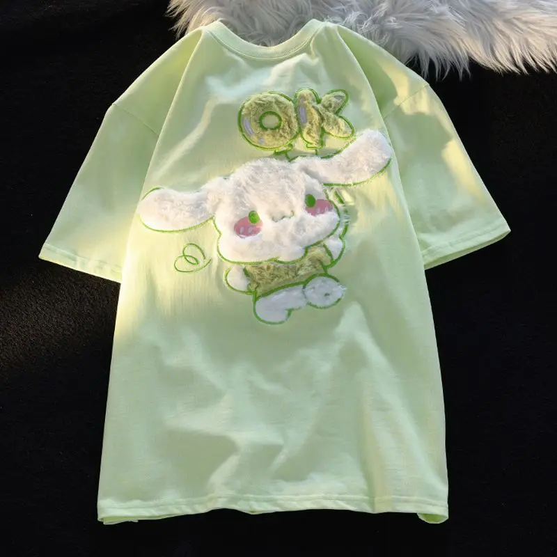 Summer Kawaii Cinnamoroll Comic Cotton Sweet Flocking Short Sleeve T Shirt Womens Cute Cartoon Couple Loose Versatile Casual Top
Summer Kawaii Cinnamoroll Comic Cotton Sweet Flocking Short Sleeve T Shirt Womens Cute Cartoon Couple Loose Versatile Casual Top