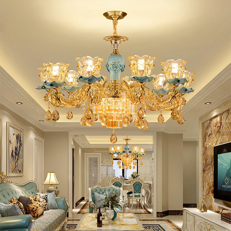 Art Led Chandelier Pendant Lamp Light European Style Ceramic Crystal Home Villas Luxury Ceiling Living Room Bedroom Hanglamp
Art Led Chandelier Pendant Lamp Light European Style Ceramic Crystal Home Villas Luxury Ceiling Living Room Bedroom Hanglamp