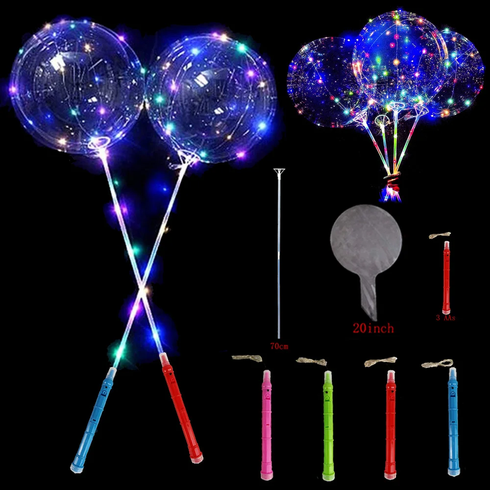 Handle LED Light Up BoBo Balloon Transparent Glow Bubble Flashing Balloons for Kid Birthday Party Wedding Decoration LED Ballons
Handle LED Light Up BoBo Balloon Transparent Glow Bubble Flashing Balloons for Kid Birthday Party Wedding Decoration LED Ballons