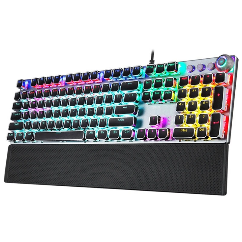 Механическая клавиатура E-Sport F2058, проводная клавиатура с подсветкой, в стиле панк, с гальваническим покрытием и подставкой для рук
Механическая клавиатура E-Sport F2058, проводная клавиатура с подсветкой, в стиле панк, с гальваническим покрытием и подставкой для рук