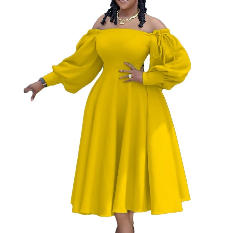 2022 Polyester African Dresses for Women Summer African Women Long Sleeve White Yellow Knee-length Dress Summer Clothes
2022 Polyester African Dresses for Women Summer African Women Long Sleeve White Yellow Knee-length Dress Summer Clothes