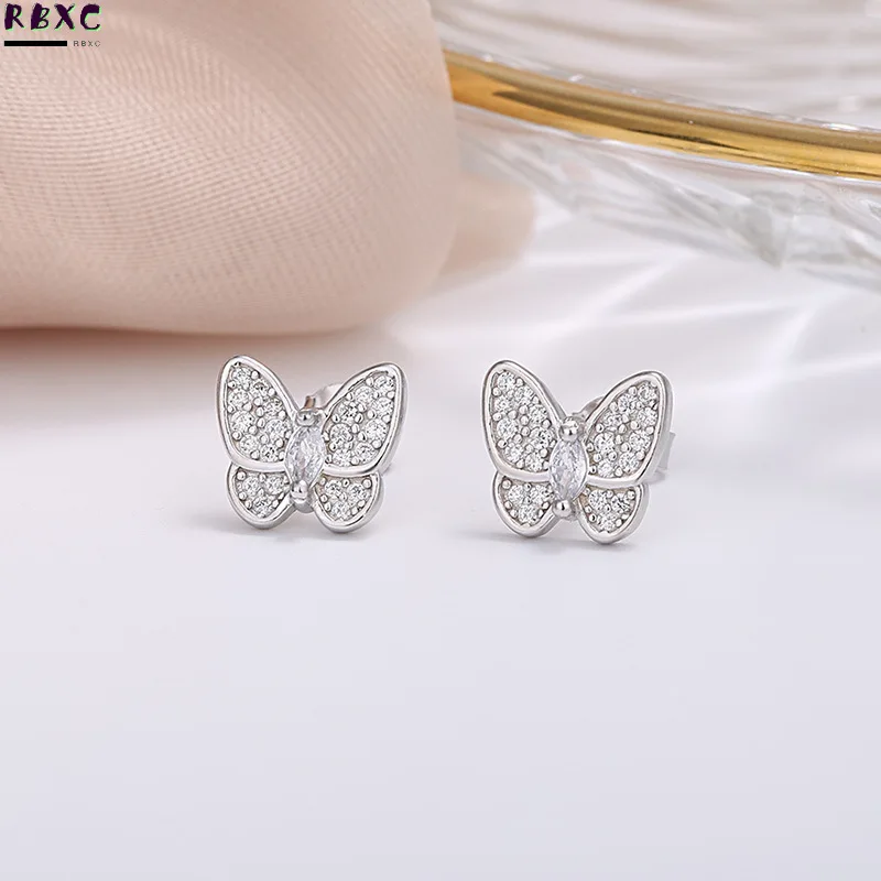 S925 Silver Cute Small Butterfly Earrings Female Exquisite Zircon Earrings Versatile Temperament Jewelry 
S925 Silver Cute Small Butterfly Earrings Female Exquisite Zircon Earrings Versatile Temperament Jewelry