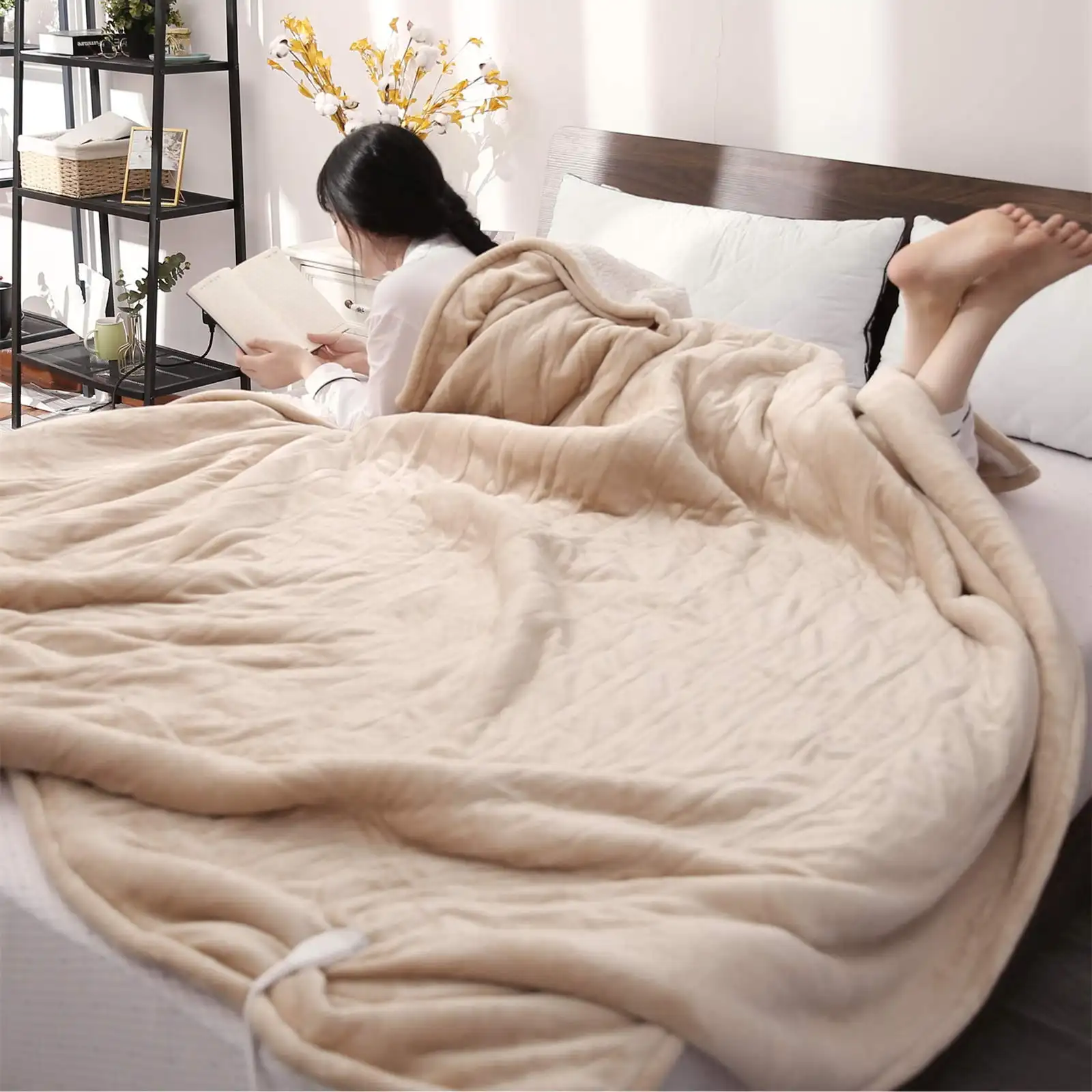 Electric Heated Blanket 84" x 90" Queen Size with Dual Control & 8H Auto-off & 6 Heating Levels, Beige
Electric Heated Blanket 84" x 90" Queen Size with Dual Control & 8H Auto-off & 6 Heating Levels, Beige