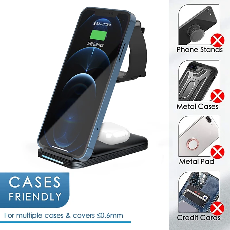 Wireless Charging Station, 3 in 1 Fast Charging Station,Wireless Charger Stand for iPhone, 2/Pro, IWatch Series
Wireless Charging Station, 3 in 1 Fast Charging Station,Wireless Charger Stand for iPhone, 2/Pro, IWatch Series