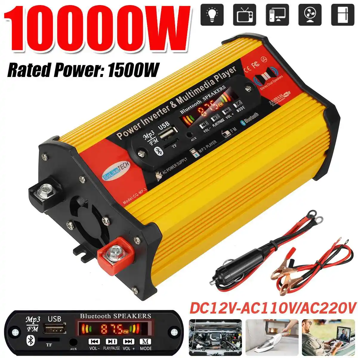 3000W Car Power Inverter Dual USB Pure Sine Wave Inverter Power Solar Voltage Converter Universal Port DC 12V To AC 110V/220V
3000W Car Power Inverter Dual USB Pure Sine Wave Inverter Power Solar Voltage Converter Universal Port DC 12V To AC 110V/220V