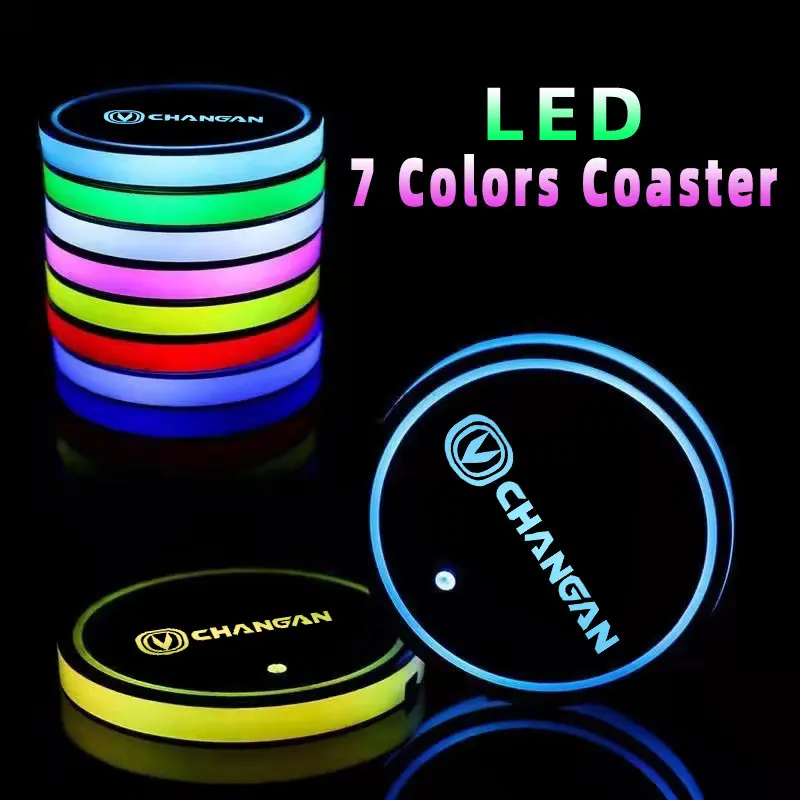2Pcs/Set Luminous Car Water Cup Coaster Holder 7 Colorful USB Charging Car Led Atmosphere Light For Changan Logo Accessories
2Pcs/Set Luminous Car Water Cup Coaster Holder 7 Colorful USB Charging Car Led Atmosphere Light For Changan Logo Accessories