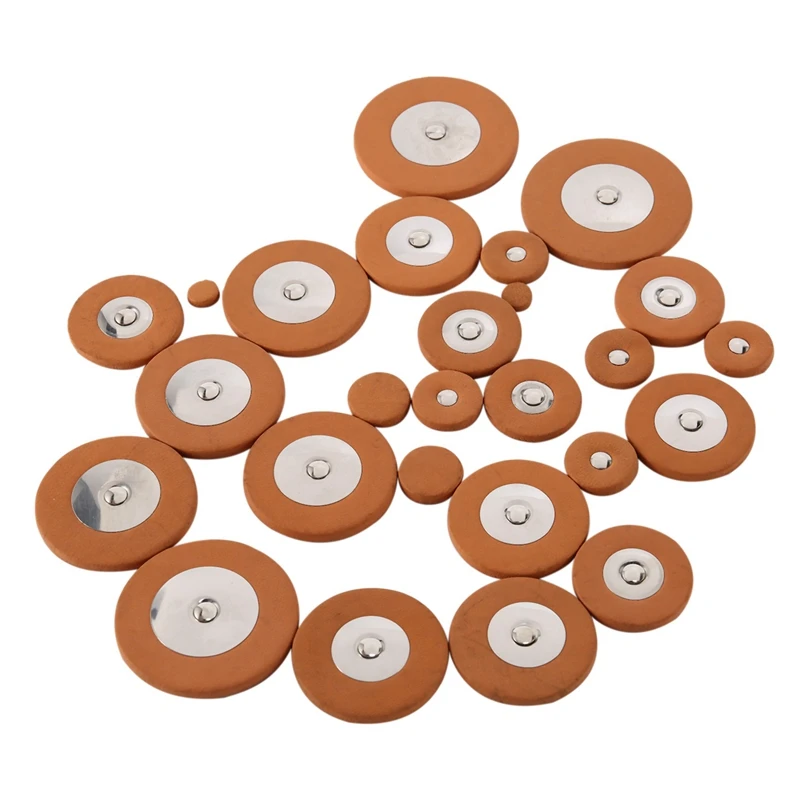 25 pcs Professional Leather Tenor Saxophone Pads Orange Sax Pads Replacement Woodwind Musical Instruments Parts & Accessories
25 pcs Professional Leather Tenor Saxophone Pads Orange Sax Pads Replacement Woodwind Musical Instruments Parts & Accessories