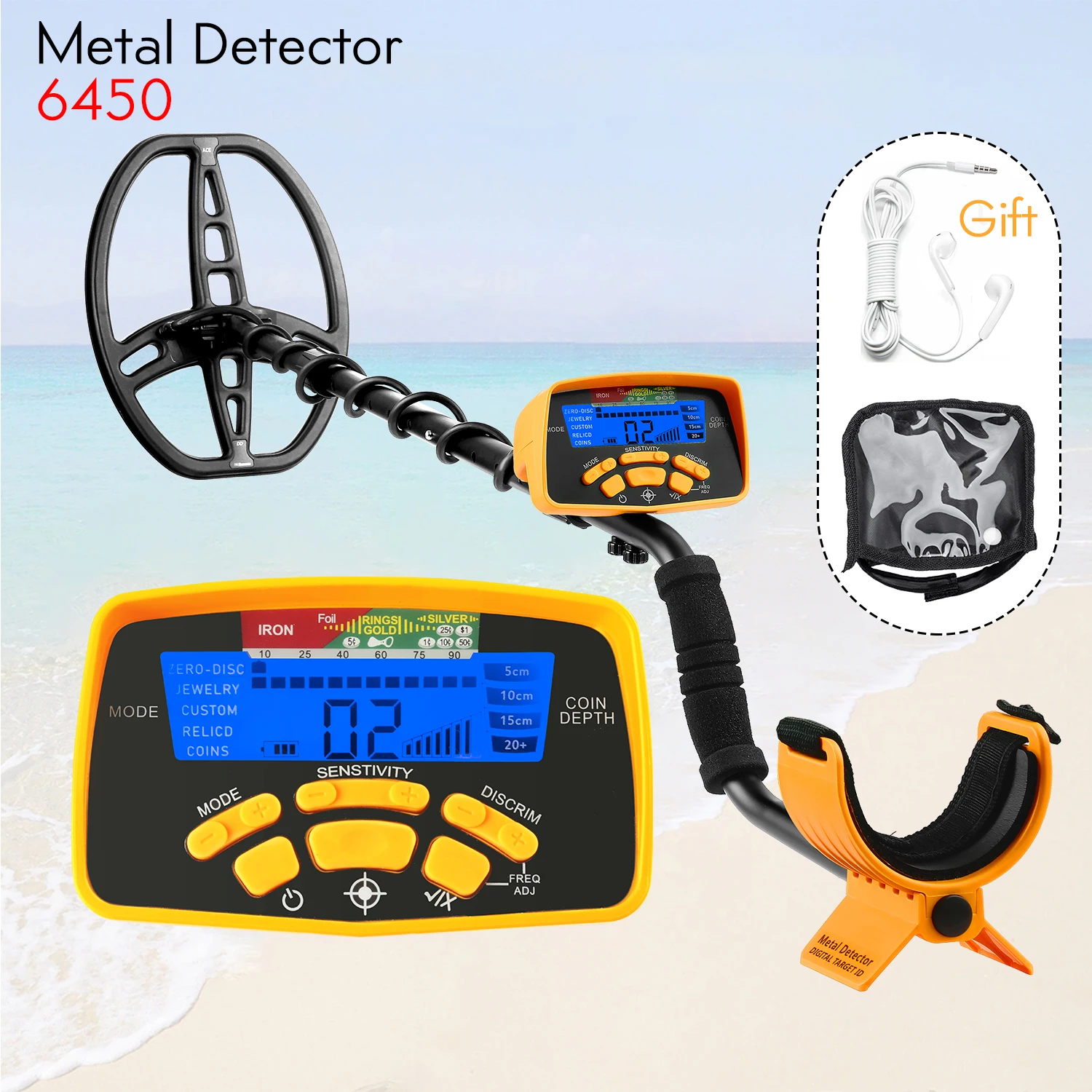 6450 Professional Metal Detector Underground Gold Detector High Sensitive Adjustable Treasure Hunter Seeker Portable Detector
6450 Professional Metal Detector Underground Gold Detector High Sensitive Adjustable Treasure Hunter Seeker Portable Detector
