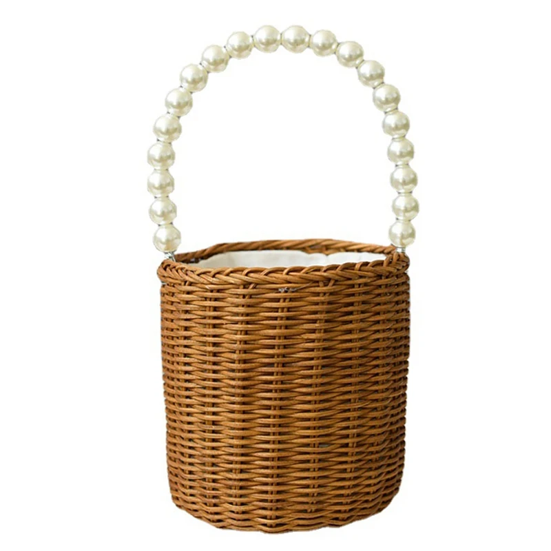 JFBL Hot Flower Girl Woven Flower Basket Pearl Handle For Vintage Rustic Wedding Ceremony Decorative
JFBL Hot Flower Girl Woven Flower Basket Pearl Handle For Vintage Rustic Wedding Ceremony Decorative