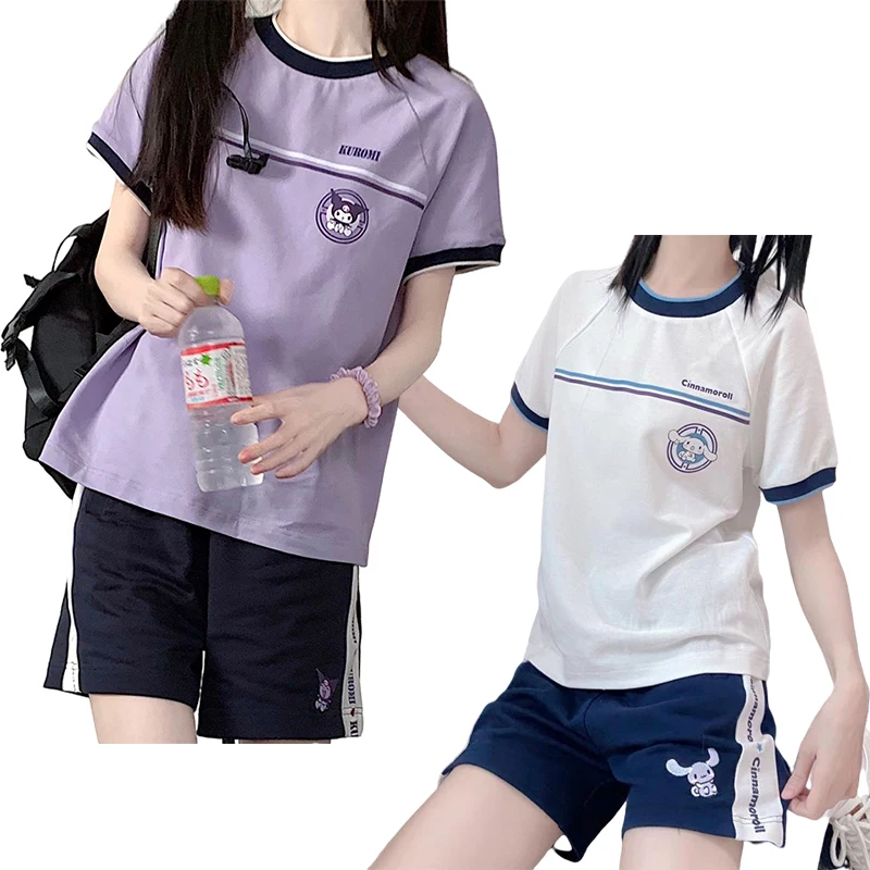 Anime Cartoon SanrioCinnamoroll Kuromi Soft Girl Girlfriends Outfit Summer Gym Suit Short-Sleeved Shorts Sportswear Suit Gift
Anime Cartoon SanrioCinnamoroll Kuromi Soft Girl Girlfriends Outfit Summer Gym Suit Short-Sleeved Shorts Sportswear Suit Gift