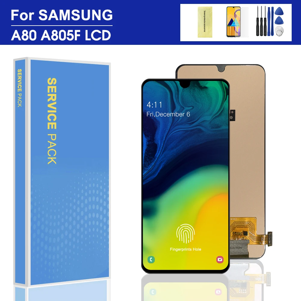 Super AMOLED A805F Display For Samsung Galaxy A80 A805 SM-A805F LCD Display Touch Screen Digitizer Panel Assembly With Frame
Super AMOLED A805F Display For Samsung Galaxy A80 A805 SM-A805F LCD Display Touch Screen Digitizer Panel Assembly With Frame