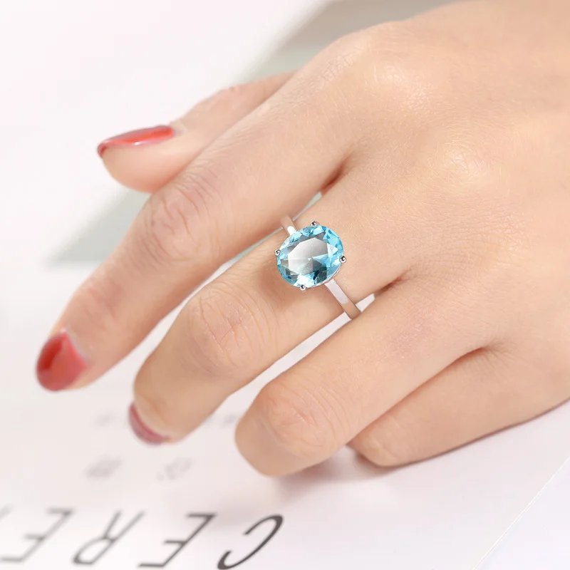 Platinum Plated Aquamarine Zircon Crystal Ring for Women Engagement Wedding Daily Jewelry Gif 
Platinum Plated Aquamarine Zircon Crystal Ring for Women Engagement Wedding Daily Jewelry Gif
