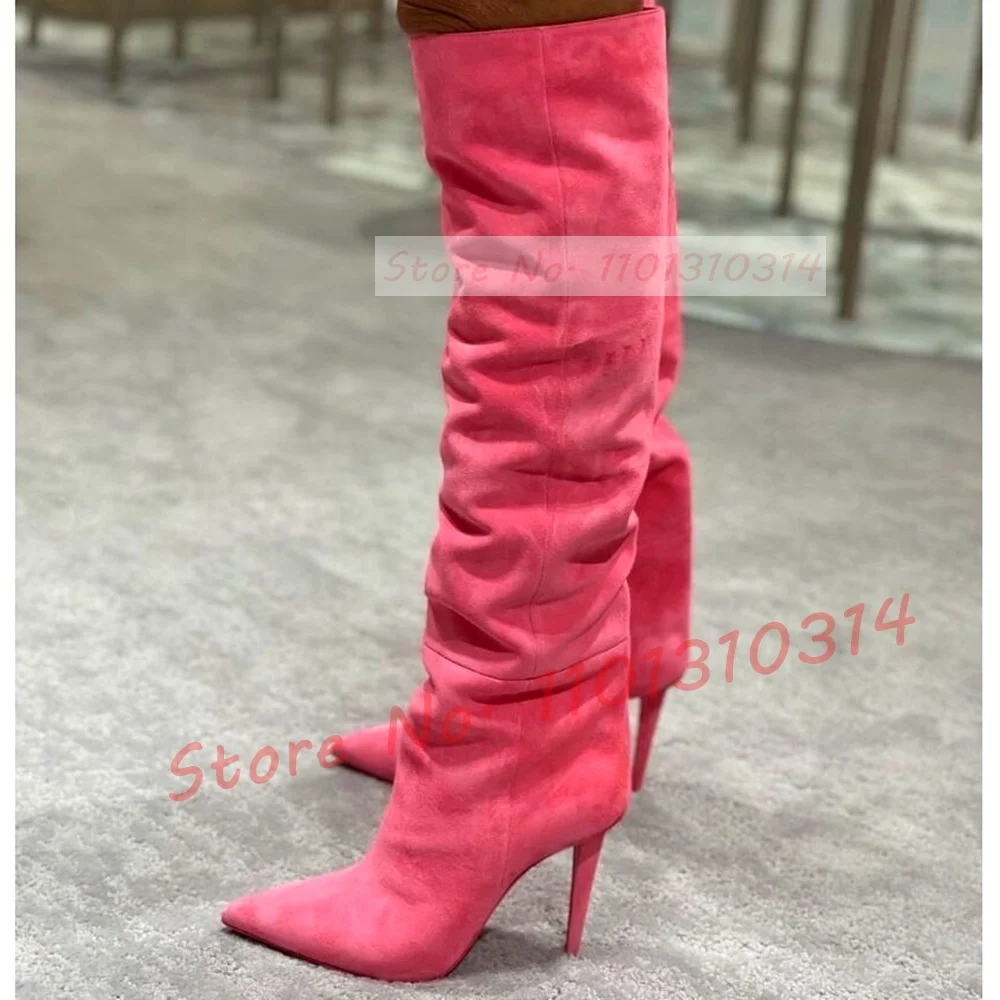 Red Heel Suede Knee High Boots Women Haute Luxury Pleated Pointy High Heels Shoes Spring Streetwear 2023 Ladies Couture Boots
Red Heel Suede Knee High Boots Women Haute Luxury Pleated Pointy High Heels Shoes Spring Streetwear 2023 Ladies Couture Boots