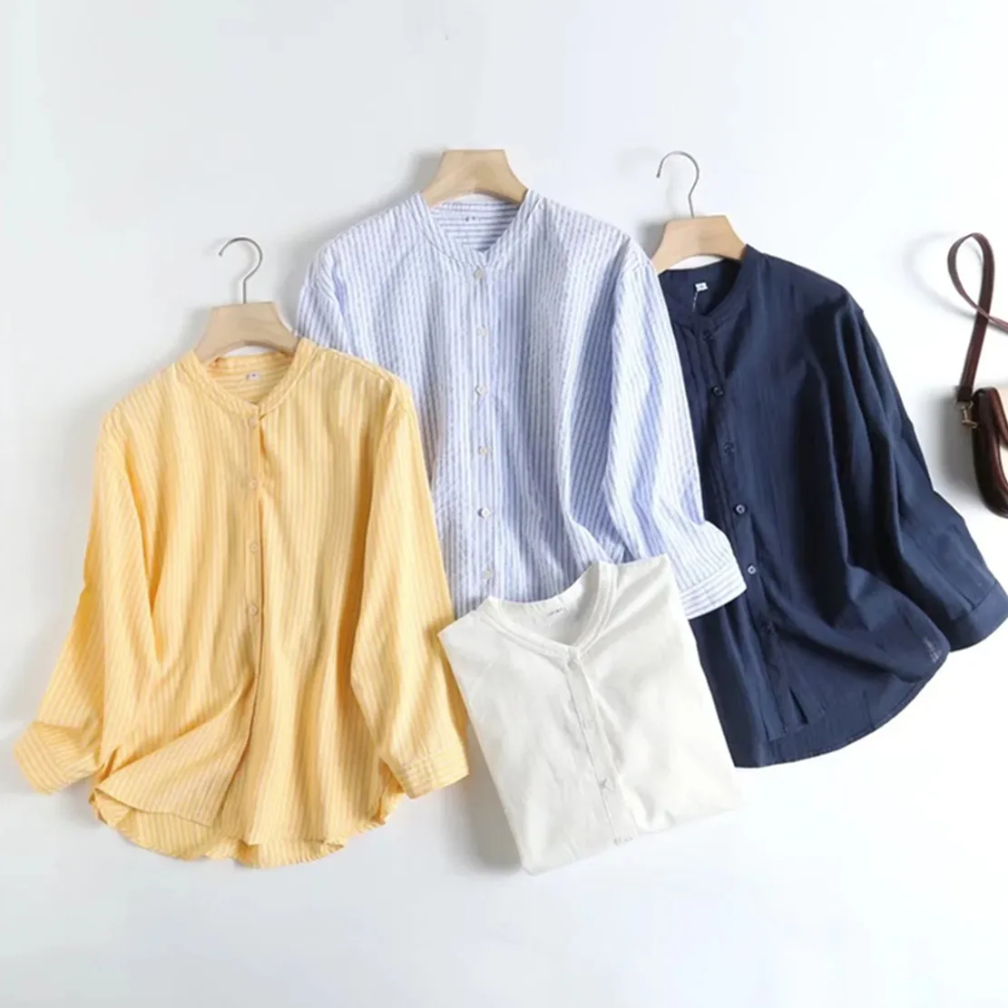 Maxdutti Striped Blouse Women 2023 Japanese Style muliicolor Casual Stand Collar Shirt Cotton Loose Fashion Blouse Tops
Maxdutti Striped Blouse Women 2023 Japanese Style muliicolor Casual Stand Collar Shirt Cotton Loose Fashion Blouse Tops