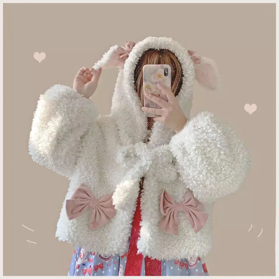 NIggeey Kawaii clothes Bunny ears lolita Short coat Lolita Spring coat sweatshirt Plush clothes
NIggeey Kawaii clothes Bunny ears lolita Short coat Lolita Spring coat sweatshirt Plush clothes