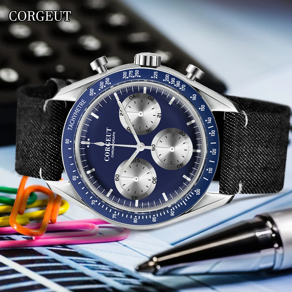 CORGEUT New 40mm Mineral Glass Vk63 Quartz Movement Watch for Man Sports Luxury Fashion Men's Watches 30M Waterproof Timing Glow
CORGEUT New 40mm Mineral Glass Vk63 Quartz Movement Watch for Man Sports Luxury Fashion Men's Watches 30M Waterproof Timing Glow