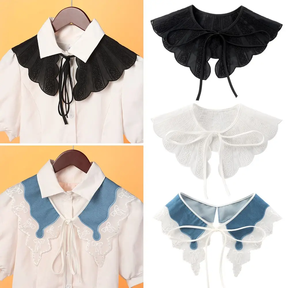 Vintage Palace Style Womens Doll False Fake Collar Hollow Out Crochet Lace Half Shirt Necklace Shawl with Imitation Pearl Bowtie
Vintage Palace Style Womens Doll False Fake Collar Hollow Out Crochet Lace Half Shirt Necklace Shawl with Imitation Pearl Bowtie