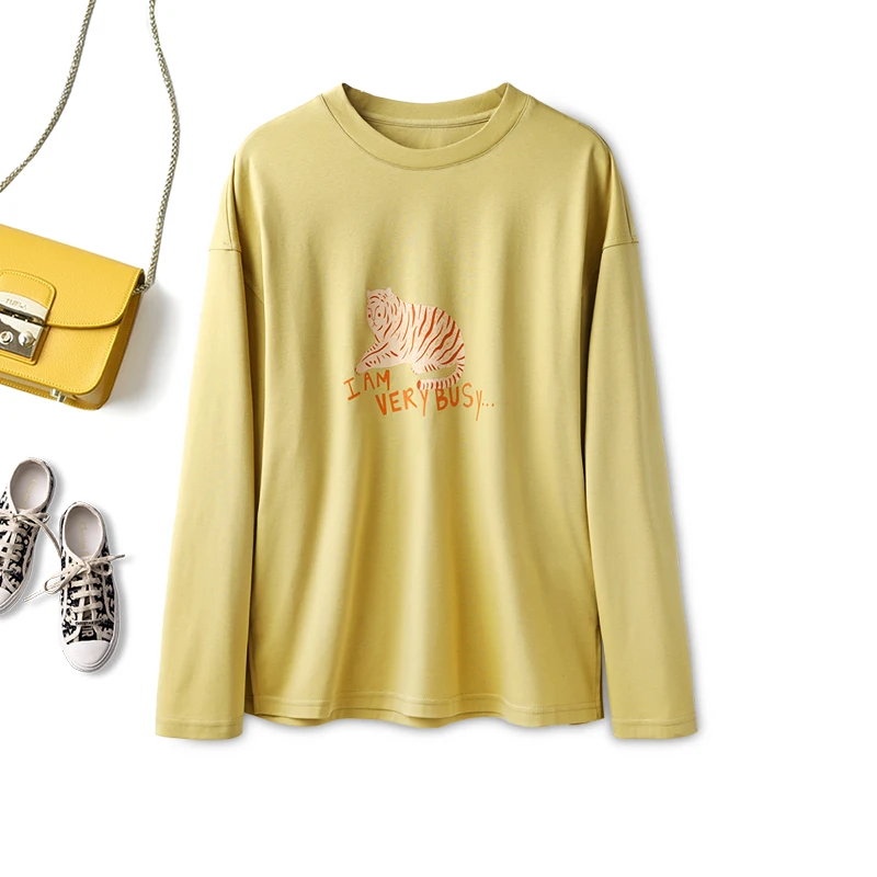 100% Cotton Design New Print Animal Casual Loose T Shirt for Women Long Sleeve Women Clothing Spring/Autumn Tops Tees
100% Cotton Design New Print Animal Casual Loose T Shirt for Women Long Sleeve Women Clothing Spring/Autumn Tops Tees