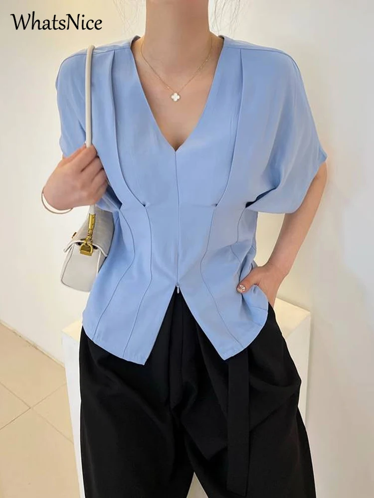 New korean fashion casual woman tshirts women sexy tops female office lady aesthetic beautiful Front and rear Wearable T-shirt 
New korean fashion casual woman tshirts women sexy tops female office lady aesthetic beautiful Front and rear Wearable T-shirt