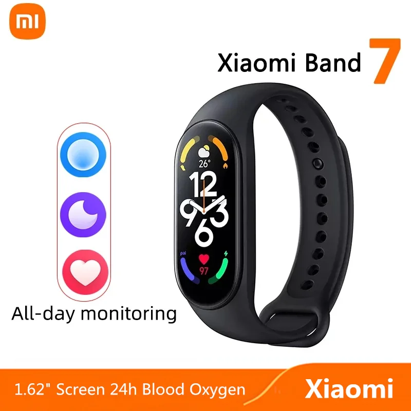 Браслет Xiaomi Mi Band 7, Bluetooth, экран AMOLED, датчик телосложения с функцией отслеживания показателей
Браслет Xiaomi Mi Band 7, Bluetooth, экран AMOLED, датчик телосложения с функцией отслеживания показателей