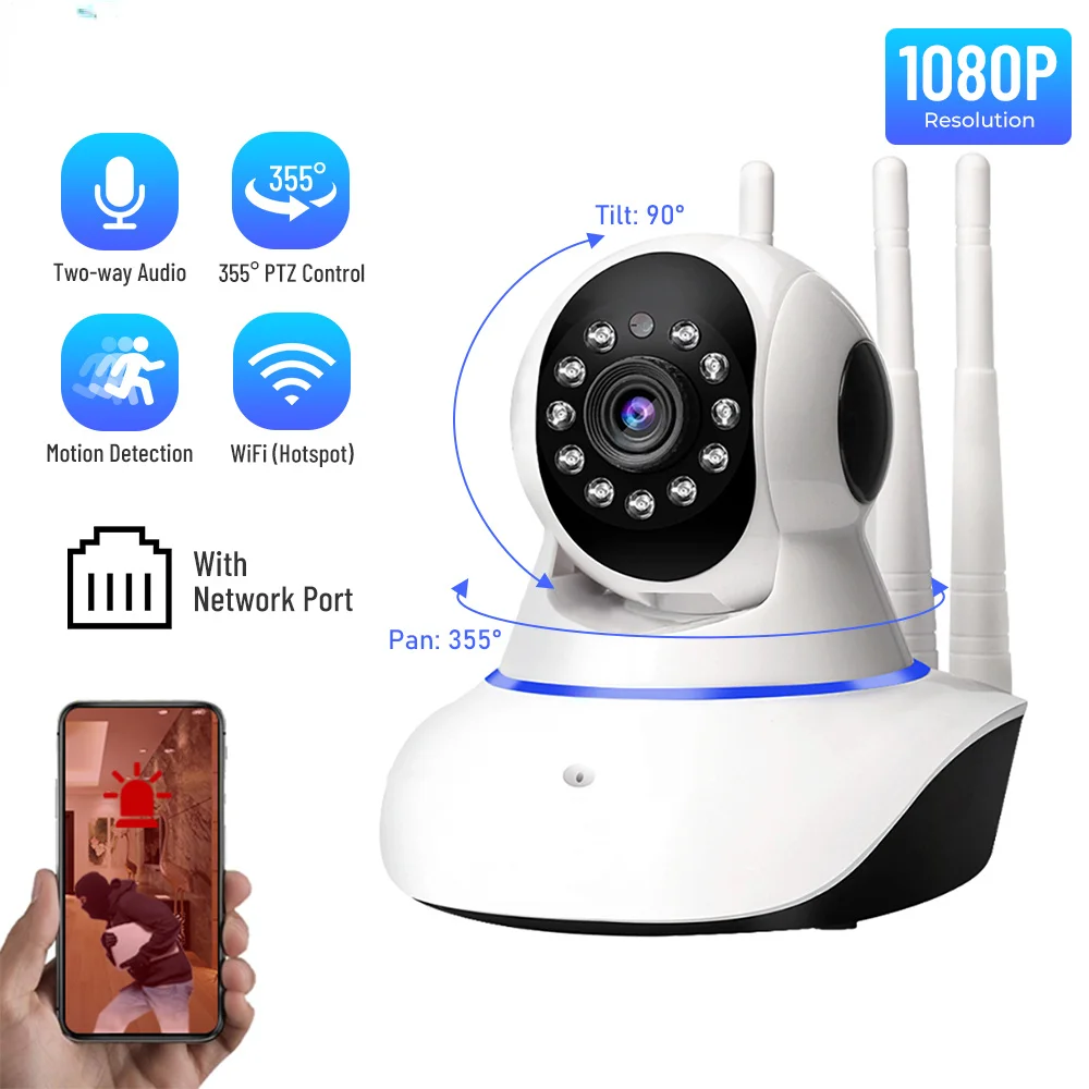 1080P Wifi Camera Surveillance IP 3 Antenas Security Protection Smart Home Indoor Two Way Audio Video Baby Monitor Camera Sale
1080P Wifi Camera Surveillance IP 3 Antenas Security Protection Smart Home Indoor Two Way Audio Video Baby Monitor Camera Sale