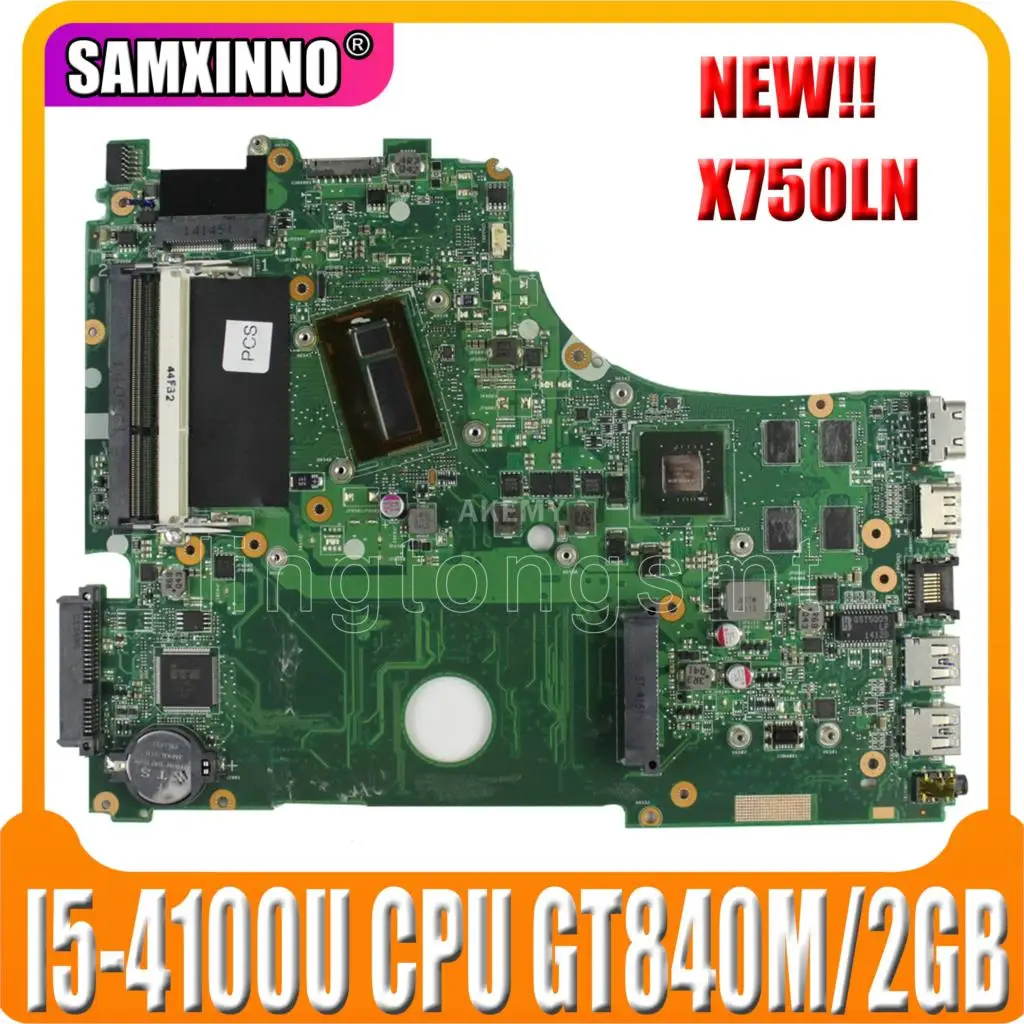 Материнская плата Akemy X750LN для ноутбука Asus X750LB X750LN X750L K750L A750L, системная плата, тест материнской платы 100% I5-4100U ЦПУ GT840M/2 ГБ
Материнская плата Akemy X750LN для ноутбука Asus X750LB X750LN X750L K750L A750L, системная плата, тест материнской платы 100% I5-4100U ЦПУ GT840M/2 ГБ