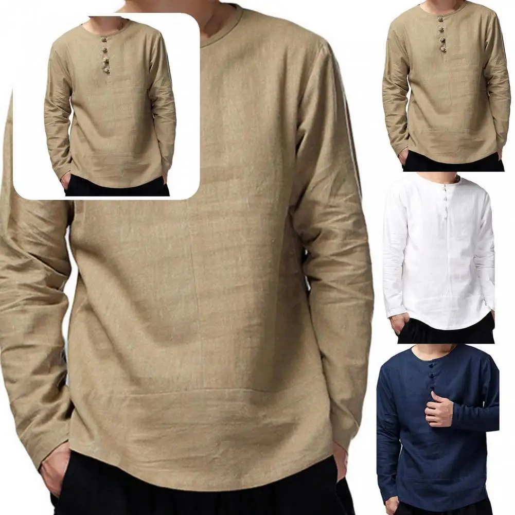 Отличная легкая весенняя рубашка с длинным рукавом и круглым вырезом, мужской однотонный топ для свиданий 
Отличная легкая весенняя рубашка с длинным рукавом и круглым вырезом, мужской однотонный топ для свиданий