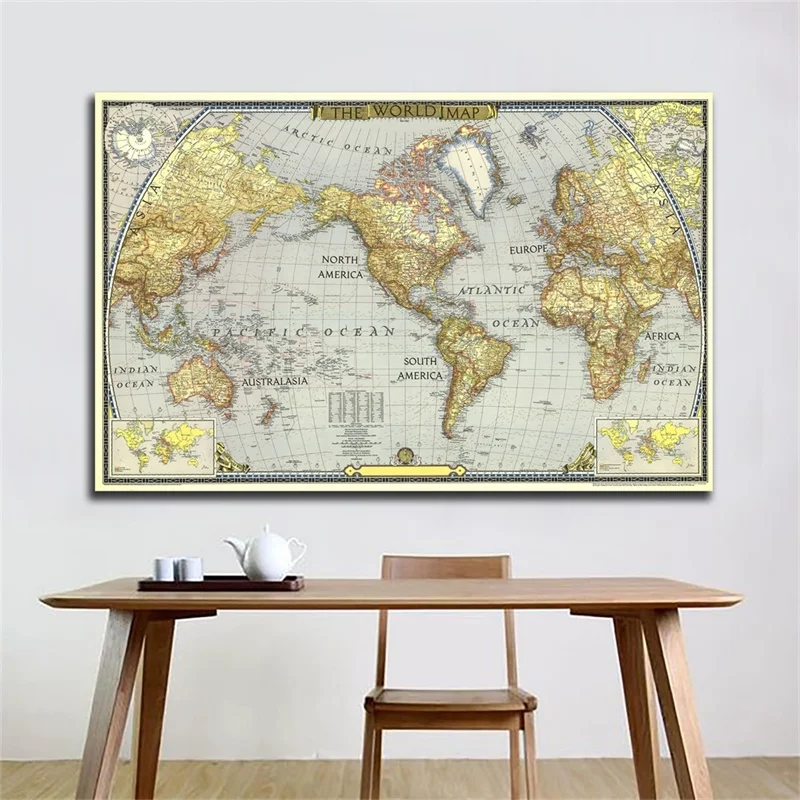 225*150cm The World Map 1943 Version Poster Non-woven Canvas Painting Wall Art Print Unframed Picture Living Room Home Decor
225*150cm The World Map 1943 Version Poster Non-woven Canvas Painting Wall Art Print Unframed Picture Living Room Home Decor