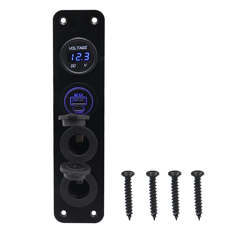 4 Gang PD+QC3.0 Marine Waterproof Rocker Switch Panel With LED Voltage Display+Power Interface For Boat Camper Marine RV
4 Gang PD+QC3.0 Marine Waterproof Rocker Switch Panel With LED Voltage Display+Power Interface For Boat Camper Marine RV