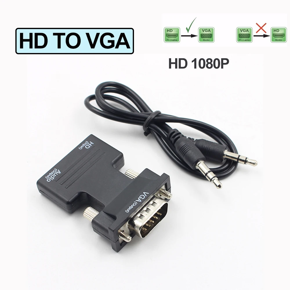 VGA To HDMI-Compatible Converter Adapter For PC Laptops To HDTV Projectors Video Audio HDMI-compatible To VGA
VGA To HDMI-Compatible Converter Adapter For PC Laptops To HDTV Projectors Video Audio HDMI-compatible To VGA